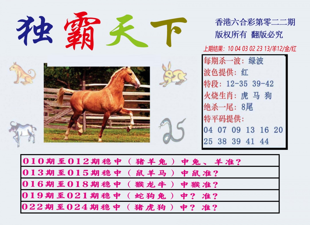 022期独霸天下[图]